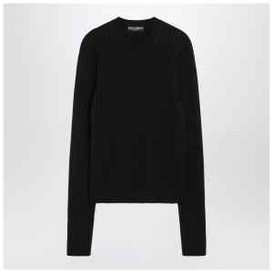 Dolce&Gabbana Black ribbed wool sweater