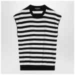 Dolce&Gabbana Sleeveless kimono-style striped sweater