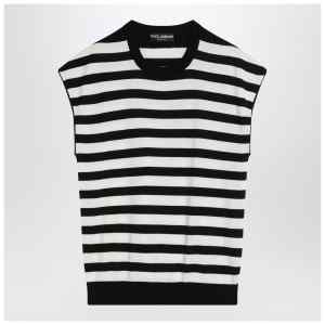 Dolce&Gabbana Sleeveless kimono-style striped sweater