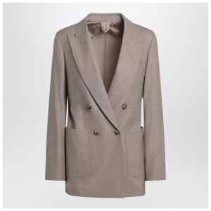 Max Mara Double-breasted cashmere jacket in dove color