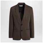 Ami Paris Single-breasted olive black wool jacket