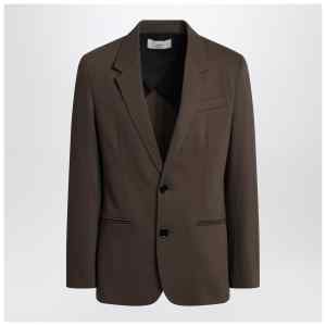 Ami Paris Single-breasted olive black wool jacket
