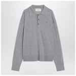 Ami Paris Grey wool and silk polo Ami De Coeur