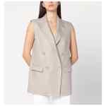 Tagliatore Beige double-breasted linen vest
