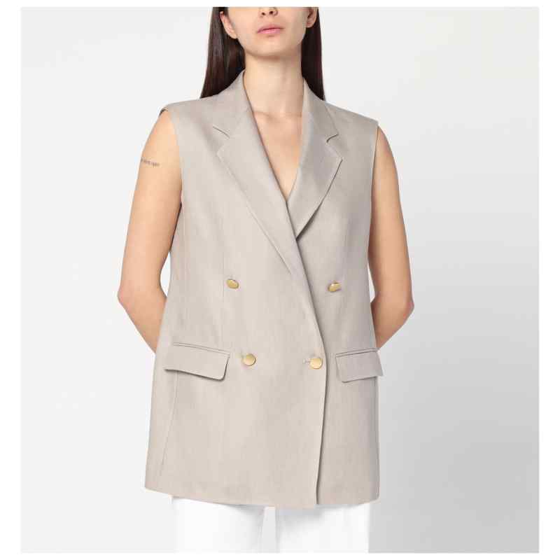 Tagliatore Beige double-breasted linen vest Tagliatore Beige double-breasted linen vest, theFeinheit