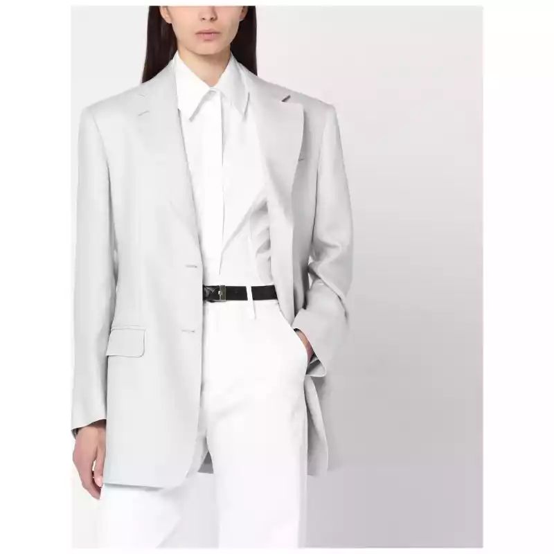 Tagliatore Light grey single-breasted linen jacket