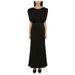 Jil Sander Long dress with black ruffles