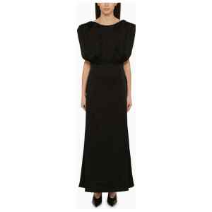 Jil Sander Long dress with black ruffles