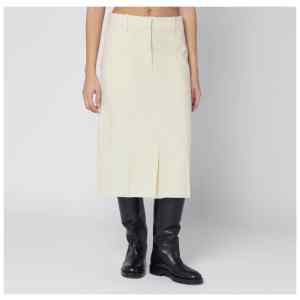 Jil Sander Vanilla-coloured wool skirt
