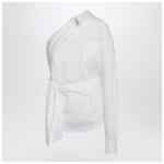 Moschino One-shoulder white shirt with sash