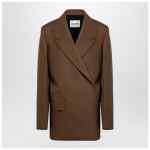 Jil Sander Brown wool double-breasted jacket
