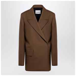 Jil Sander Brown wool double-breasted jacket