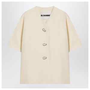 Jil Sander Ivory silk blend shirt jacket