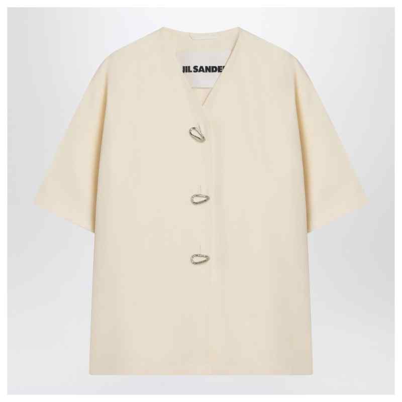 Jil Sander Ivory silk blend shirt jacket Jil Sander Ivory silk blend shirt jacket, theFeinheit