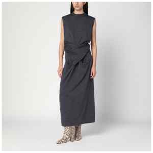 Jil Sander Gray dress in wool with crossover detail