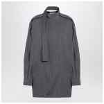 Jil Sander Grey wool shirt with scarf