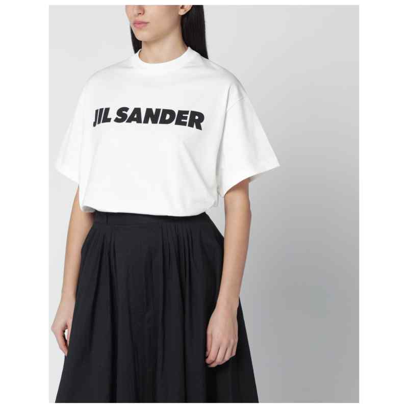 Jil Sander White wide t-shirt with logo, theFeinheit