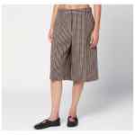 Jil Sander Brown check wool bermuda shorts