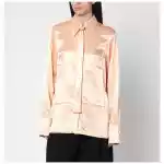 Jil Sander Shirt with pink tie in shiny viscose blend