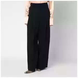 Jil Sander Wide black pants in silk blend