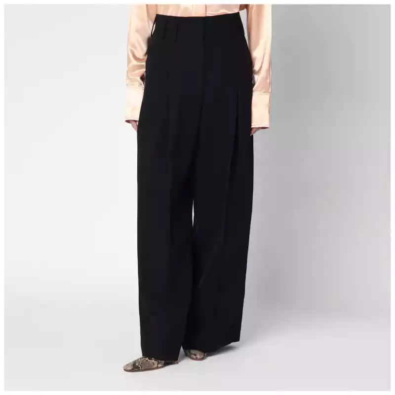 Jil Sander Wide black pants in silk blend