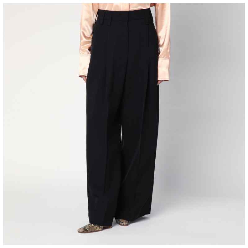 Jil Sander Wide black pants in silk blend Jil Sander Wide black pants in silk blend, theFeinheit