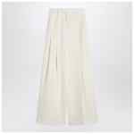 Jil Sander Wide cream trousers in silk blend