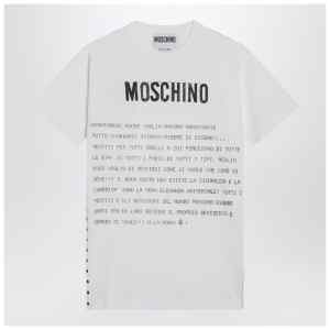 Moschino White cotton T-shirt with logo