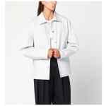 Jil Sander Light grey cotton taffeta jacket with logo