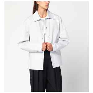 Jil Sander Light grey cotton taffeta jacket with logo