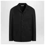 LEMAIRE Black overshirt jacket in wool blend