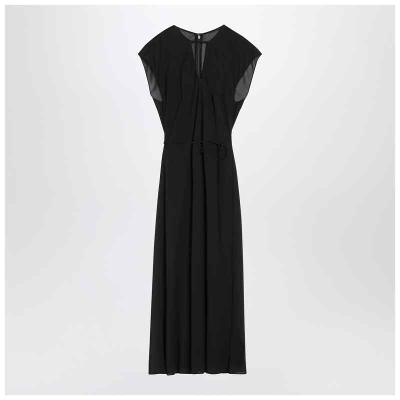 Calvin Klein Black midi dress with belt, theFeinheit