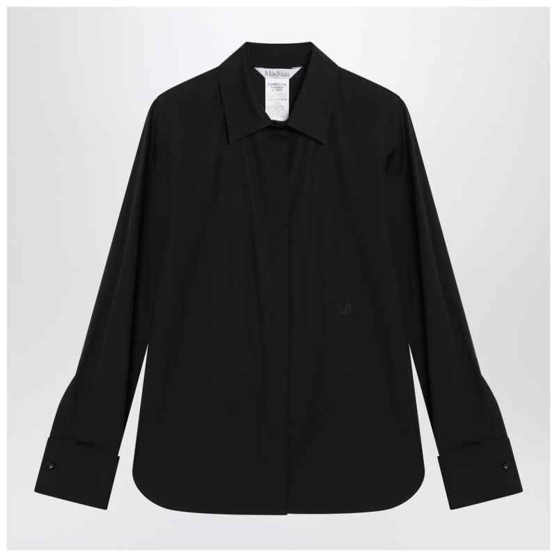 Max Mara Black cotton shirt with logo Max Mara Black cotton shirt with logo, theFeinheit
