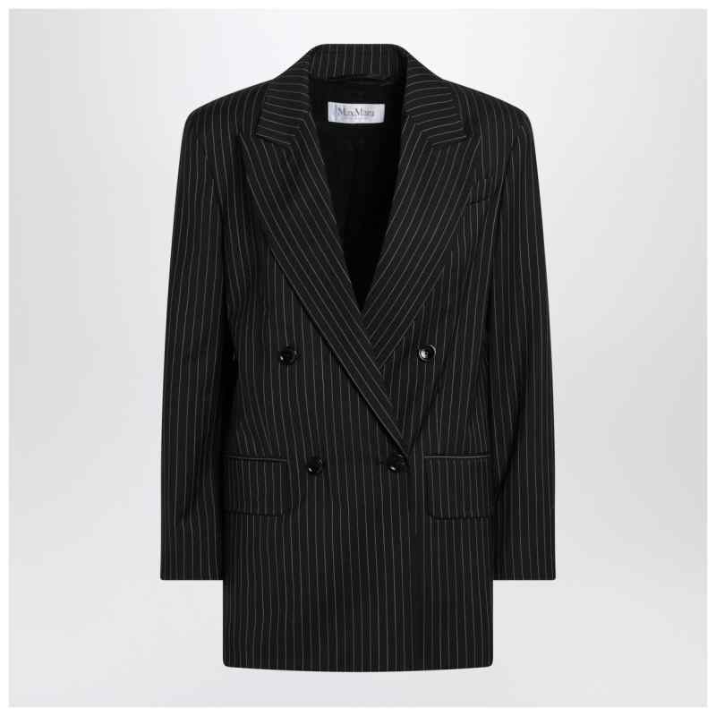 Max Mara Black pinstriped double-breasted wool jacket, theFeinheit