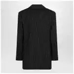Max Mara Black pinstriped double-breasted wool jacket