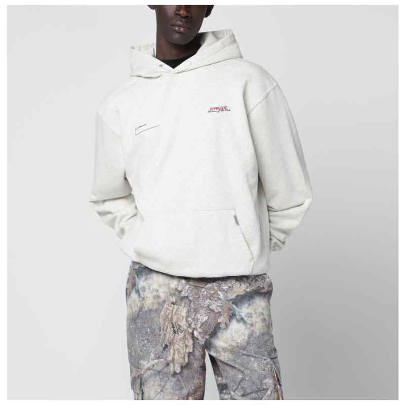 Represent Cream cotton hoodie with logo, theFeinheit