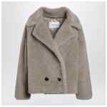 Max Mara Sand-coloured Teddy coat in alpaca and cashmere