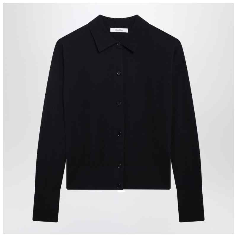 Max Mara Navy wool-blend cardigan Max Mara Navy wool-blend cardigan, theFeinheit