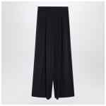 Max Mara Navy silk-blend trousers