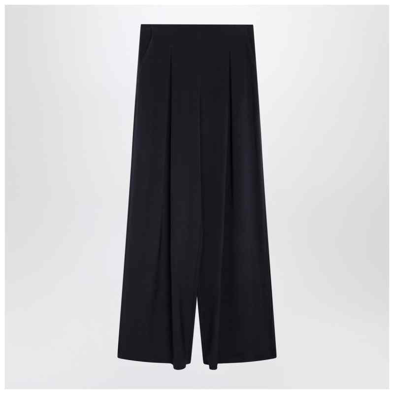 Max Mara Navy silk-blend trousers, theFeinheit