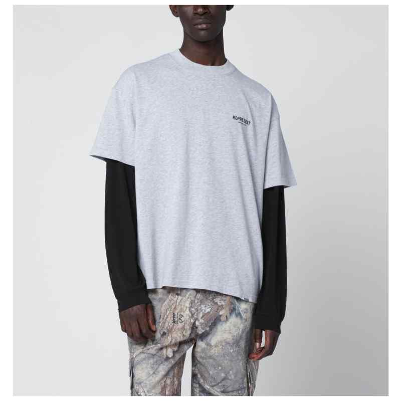 Represent Grey cotton T-shirt with logo, theFeinheit