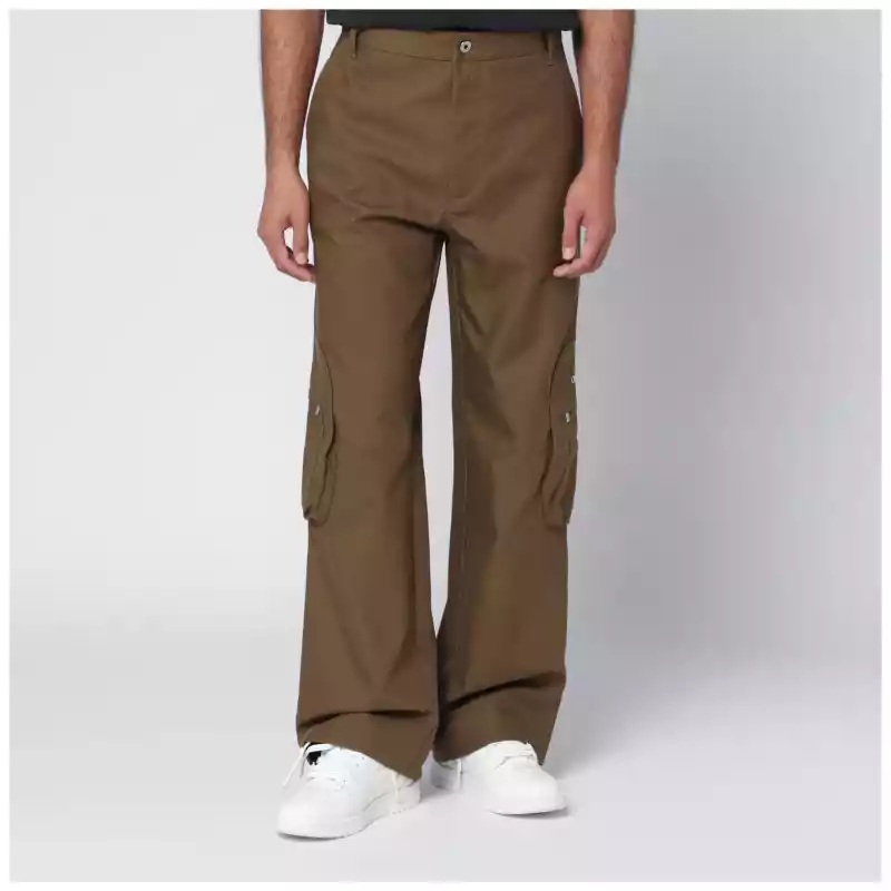 Off White Off-White™ Brown cargo trousers with logo