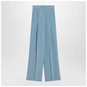 Max Mara Pianoforte Wide-leg sky blue trousers in silk