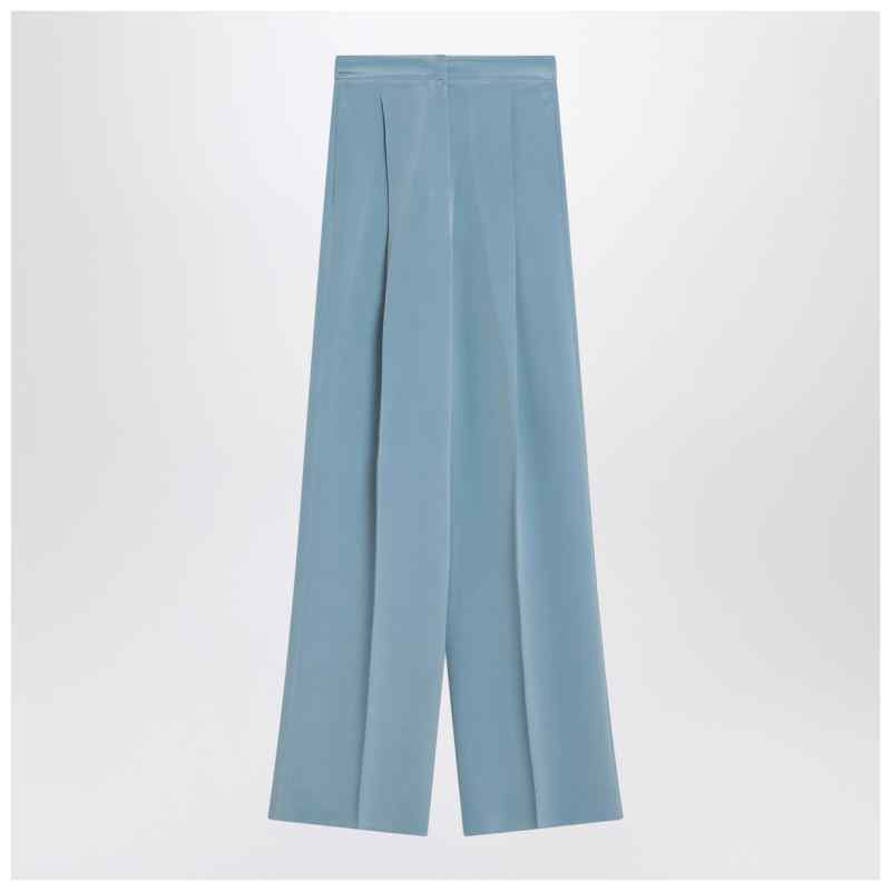 Max Mara Pianoforte Wide-leg sky blue trousers in silk, theFeinheit