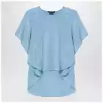 Max Mara Pianoforte Light blue flowy silk blouse