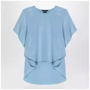 Max Mara Pianoforte Light blue flowy silk blouse