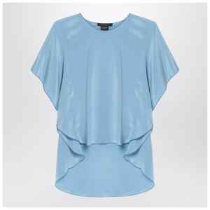 Max Mara Pianoforte Light blue flowy silk blouse