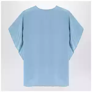 Max Mara Pianoforte Light blue flowy silk blouse