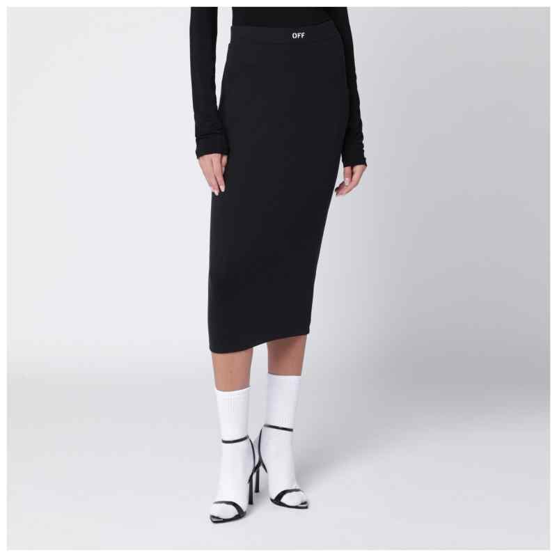 Off-White&trade; Black pencil skirt with OFF logo, theFeinheit