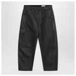 LEMAIRE Shiny brown denim pants